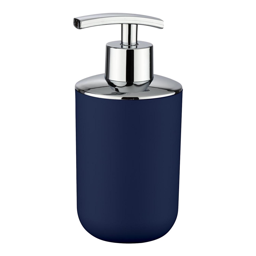WENKO 22519100 - Distributeur de savon BRASIL 320 ml bleu/chrome brillant