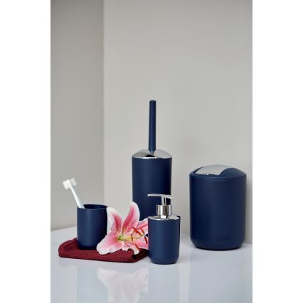 WENKO 22519100 - Distributeur de savon BRASIL 320 ml bleu/chrome brillant