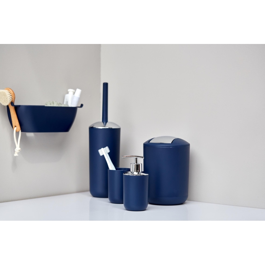WENKO 22519100 - Distributeur de savon BRASIL 320 ml bleu/chrome brillant