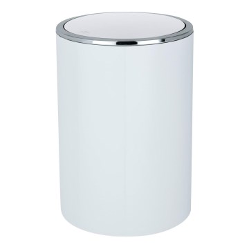 WENKO 22554100 - Poubelle INCA 18,5x25,5 cm blanche/chrome brillant