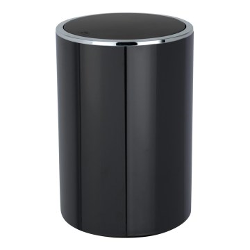 WENKO 22558100 - Corbeille INCA 18,5x25,5 cm noire/chrome brillant