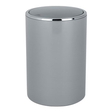 WENKO 22562100 - Poubelle INCA 18,5x25,5 cm gris/chrome brillant