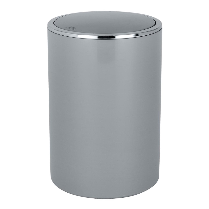 WENKO 22562100 - Poubelle INCA 18,5x25,5 cm gris/chrome brillant