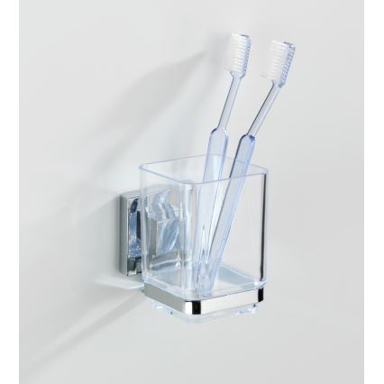 WENKO 22680100 -Gobelet VACUUM-LOC QUADRO ED 7,5x10 cm argenté/brillant chrome/transparent