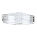 WENKO 22686100-Étagère d'angle VACUUM-LOC QUADRO ED 28x19,5 cm argentée/transparente