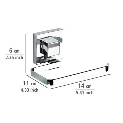 WENKO 22687100 - Porte‑papier toilette VACUUM-LOC QUADRO ED 14 x 11 cm, chrome brillant