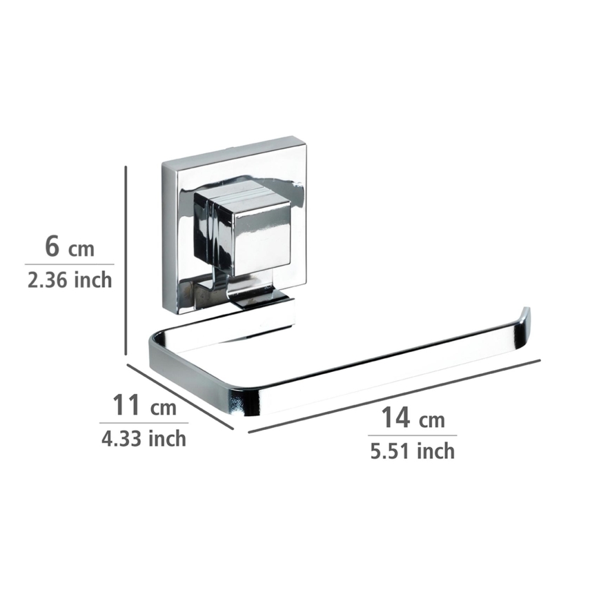 WENKO 22687100 - Porte‑papier toilette VACUUM-LOC QUADRO ED 14 x 11 cm, chrome brillant