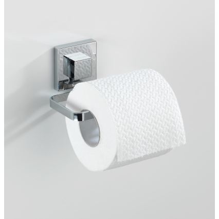 WENKO 22687100 - Porte‑papier toilette VACUUM-LOC QUADRO ED 14 x 11 cm, chrome brillant