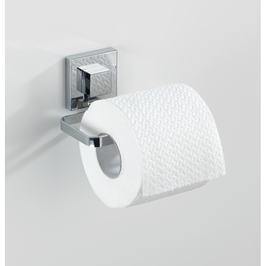 WENKO 22687100 - Porte‑papier toilette VACUUM-LOC QUADRO ED 14 x 11 cm, chrome brillant
