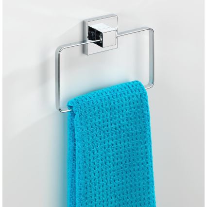 WENKO 22689100-Porte-serviettes VACUUM-LOC QUADRO ED 18,5x14 cm argenté/brillant.chrome