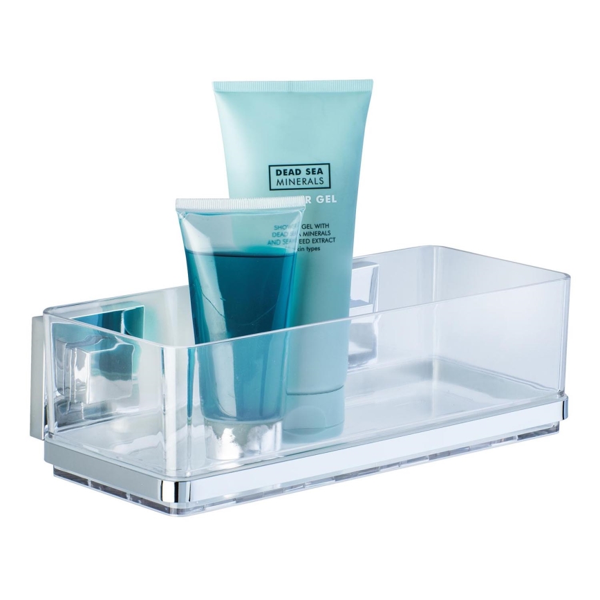 WENKO 22692100-Étagère VACUUM-LOC QUADRO ED 25,5 x 14 cm argenté/transparent