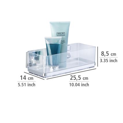 WENKO 22692100-Étagère VACUUM-LOC QUADRO ED 25,5 x 14 cm argenté/transparent