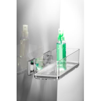 WENKO 22692100-Étagère VACUUM-LOC QUADRO ED 25,5 x 14 cm argenté/transparent