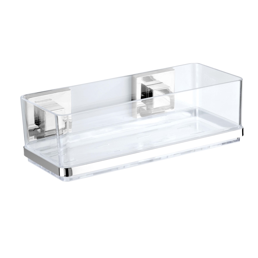 WENKO 22692100-Étagère VACUUM-LOC QUADRO ED 25,5 x 14 cm argenté/transparent