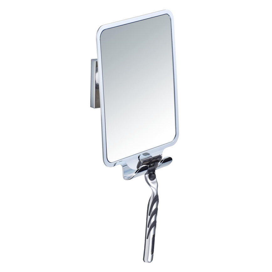 WENKO 22693100 - Miroir cosmétique VACUUM-LOC QUADRO ED 14x19,5 cm chromé brillant