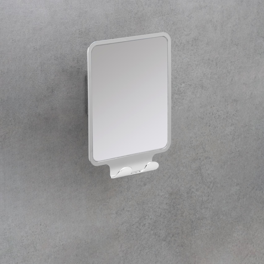 WENKO 22693100 - Miroir cosmétique VACUUM-LOC QUADRO ED 14x19,5 cm chromé brillant