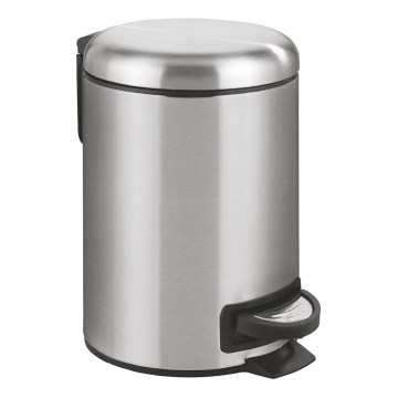 WENKO 22702100 - Poubelle LEMAN 17x25 cm inox/satiné/noir