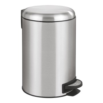 WENKO 22703100 - Poubelle LEMAN 25x38 cm inox satiné/noir