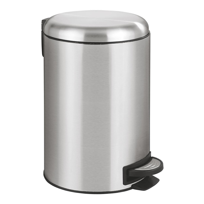 WENKO 22703100 - Poubelle LEMAN 25x38 cm inox satiné/noir