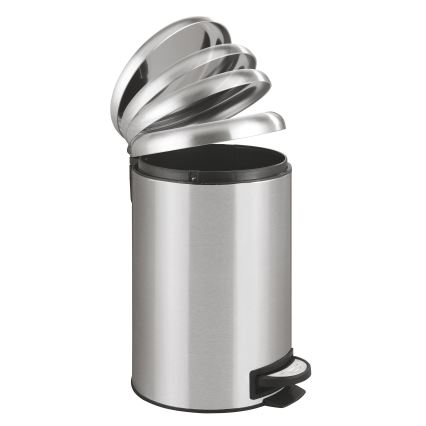 WENKO 22703100 - Poubelle LEMAN 25x38 cm inox satiné/noir