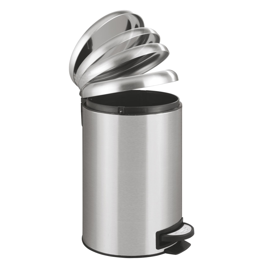 WENKO 22703100 - Poubelle LEMAN 25x38 cm inox satiné/noir