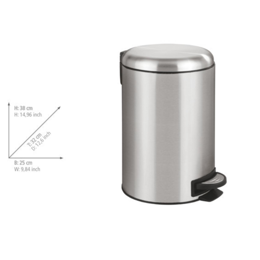 WENKO 22703100 - Poubelle LEMAN 25x38 cm inox satiné/noir