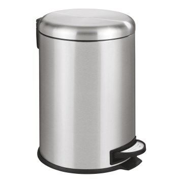WENKO 22704100 - Poubelle LEMAN 30,5 x 44 cm en inox satiné/noir