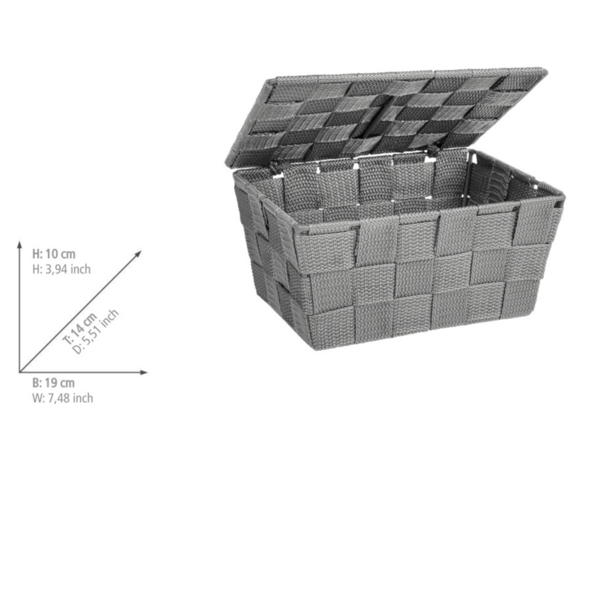 WENKO 22793100 - Corbeille ADRIA 19x14 cm grise