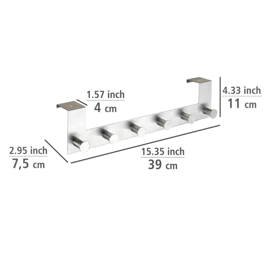 WENKO 22804100-Porte-manteau CELANO 39x11 cm inox/argenté