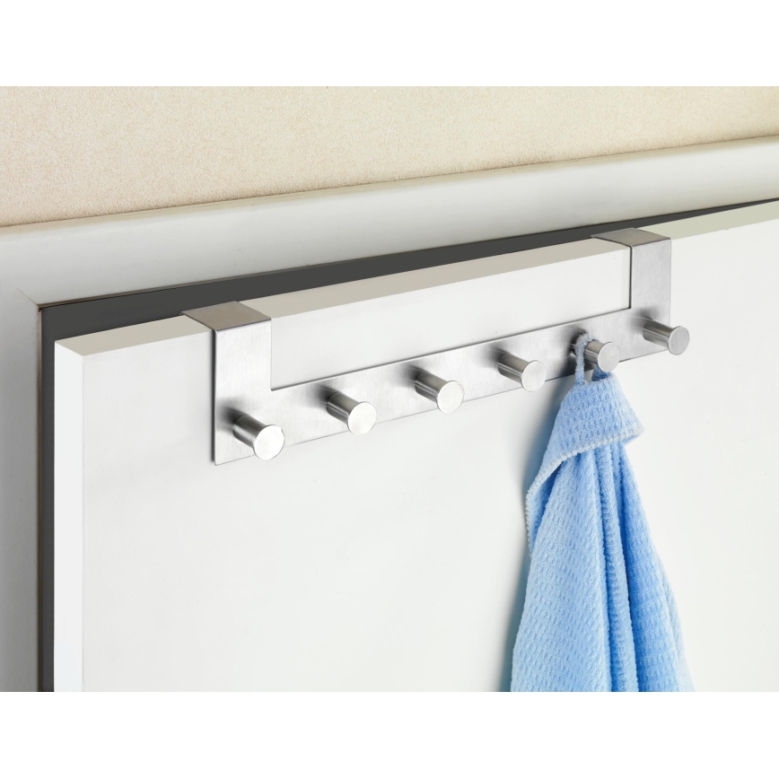 WENKO 22804100-Porte-manteau CELANO 39x11 cm inox/argenté