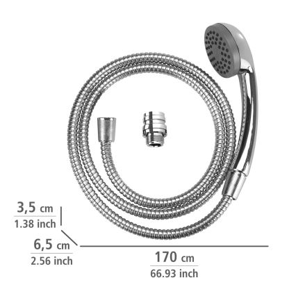 WENKO 22866100 - Douche UNIVERSAL 170 x 6,5 cm chrome brillant/argent/gris