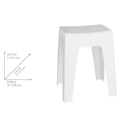 WENKO 22943100 - Tabouret KUMBA 38x47 cm blanc