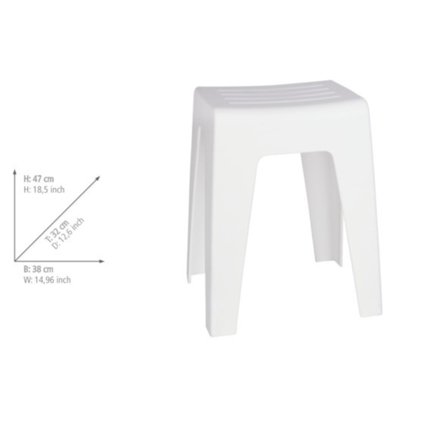 WENKO 22943100 - Tabouret KUMBA 38x47 cm blanc