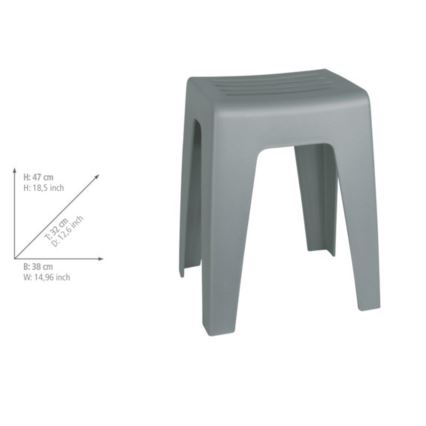 WENKO 22944100 - Tabouret KUMBA 38x47 cm gris