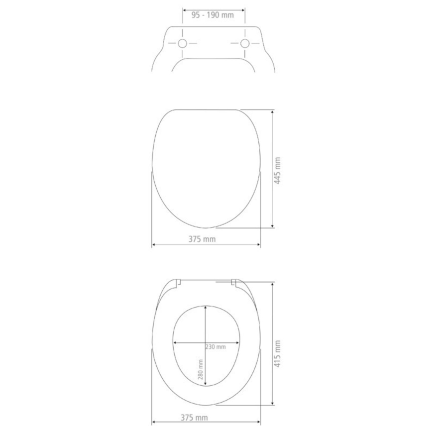 WENKO 22973100-WC abattant WC DELOS 44,5x37,5 cm blanc/argenté