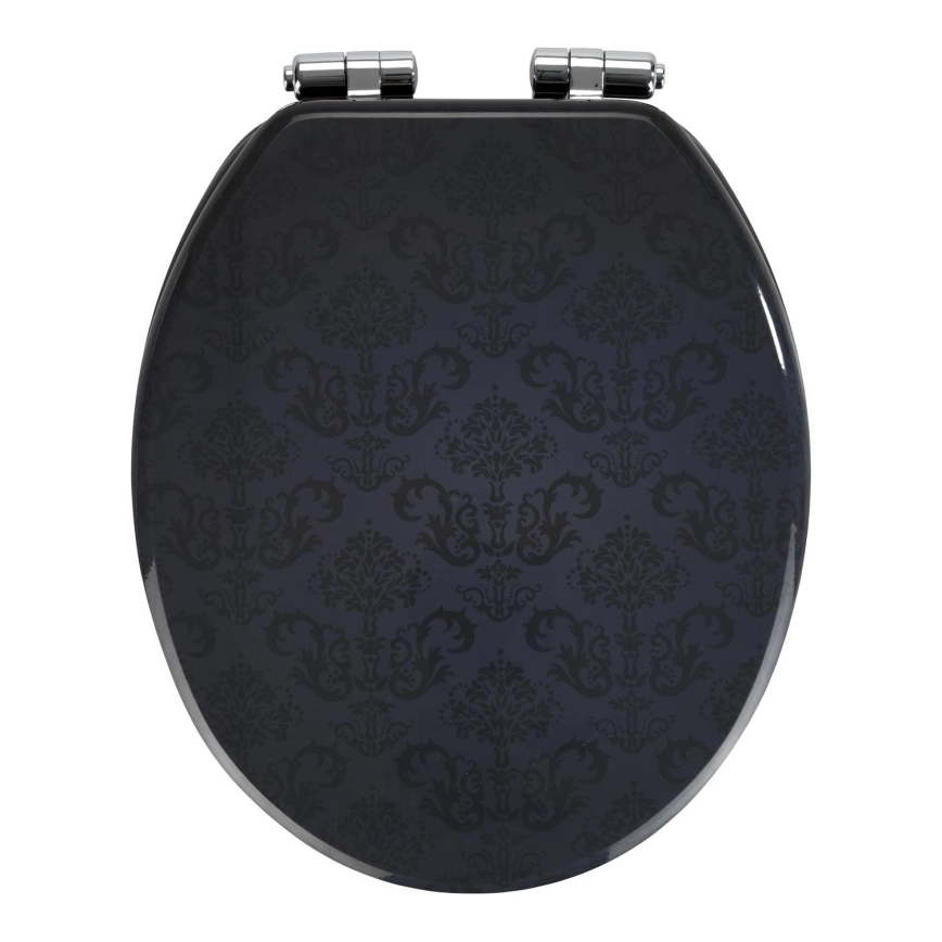 WENKO 22977100-Abattant WC BELLEVUE 35,5x42,5 cm anthracite/argenté