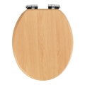 WENKO 22979100-WC Siège WC Hêtre naturel 35,5 x 42,5 cm marron/argenté