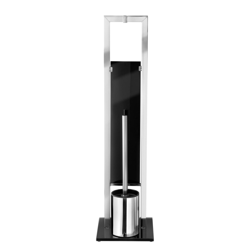 WENKO 22983100 - Brosse WC RIVALTA 18x70 cm inox/argenté/noir