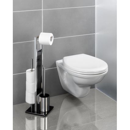 WENKO 22983100 - Brosse WC RIVALTA 18x70 cm inox/argenté/noir