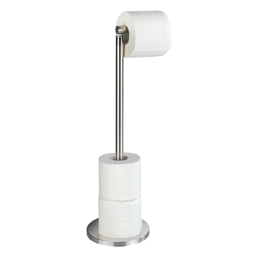 WENKO 22985100 - Porte-papier toilette 21x55 cm en acier inoxydable/argenté
