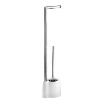 WENKO 22989100 - Brosse WC AVOLA 13x70 cm acier inoxydable/blanc/argenté