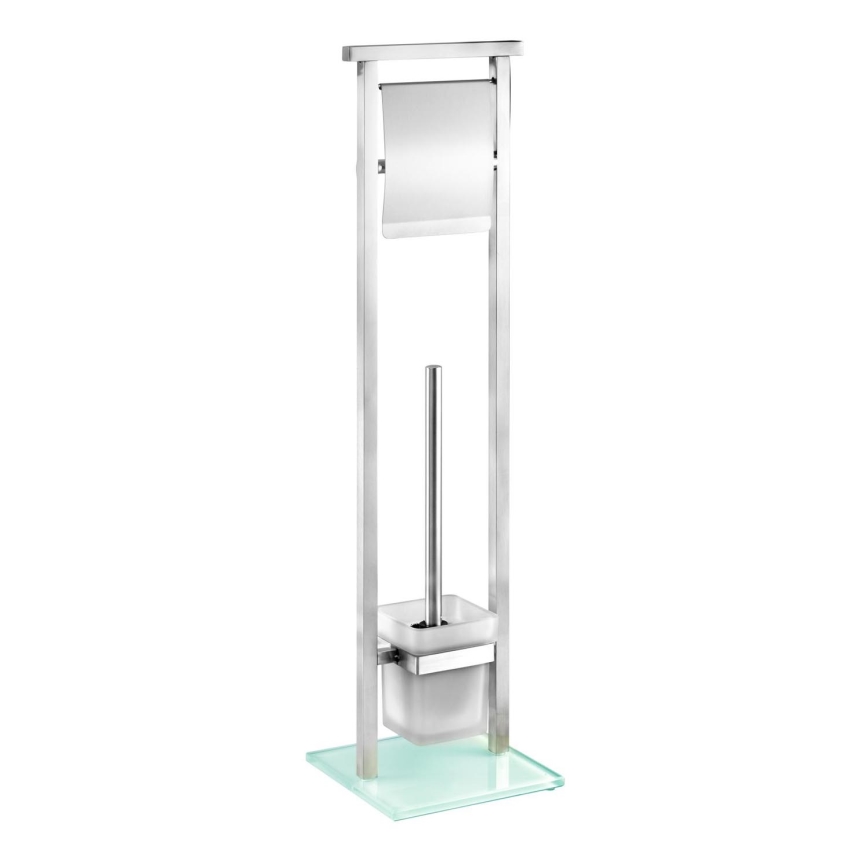 WENKO 22992100 - Brosse WC DEBAR 18x73 cm inox satiné/blanc