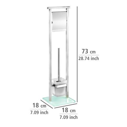 WENKO 22992100 - Brosse WC DEBAR 18x73 cm inox satiné/blanc