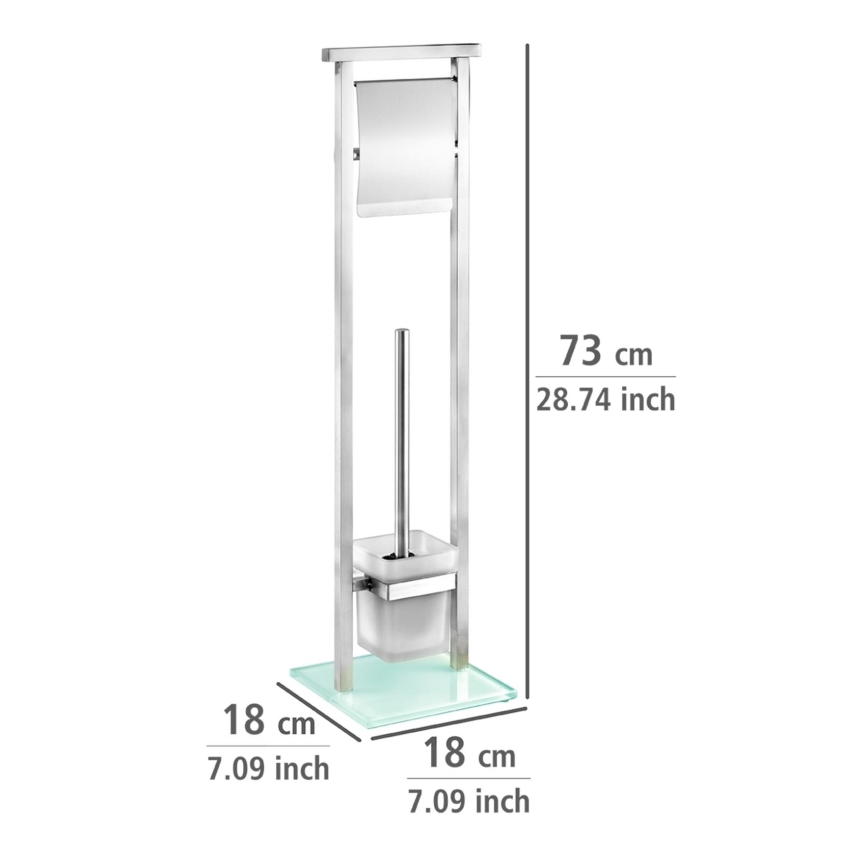 WENKO 22992100 - Brosse WC DEBAR 18x73 cm inox satiné/blanc