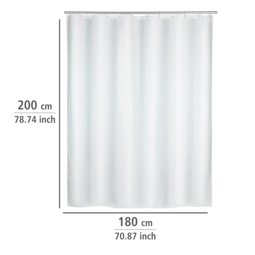 WENKO 23062100 - Rideau de douche PALAIS 180 x 200 cm blanc