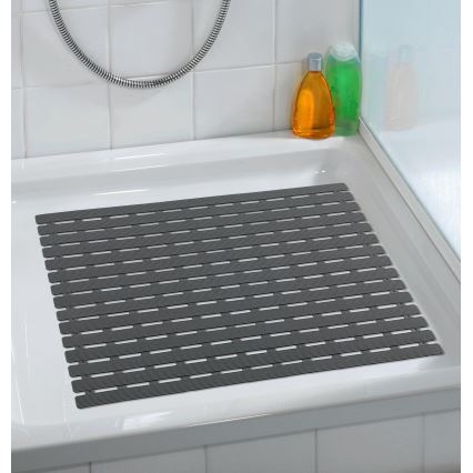 WENKO 23125100-Tapis de douche ARINOS 54x54 cm gris/gris