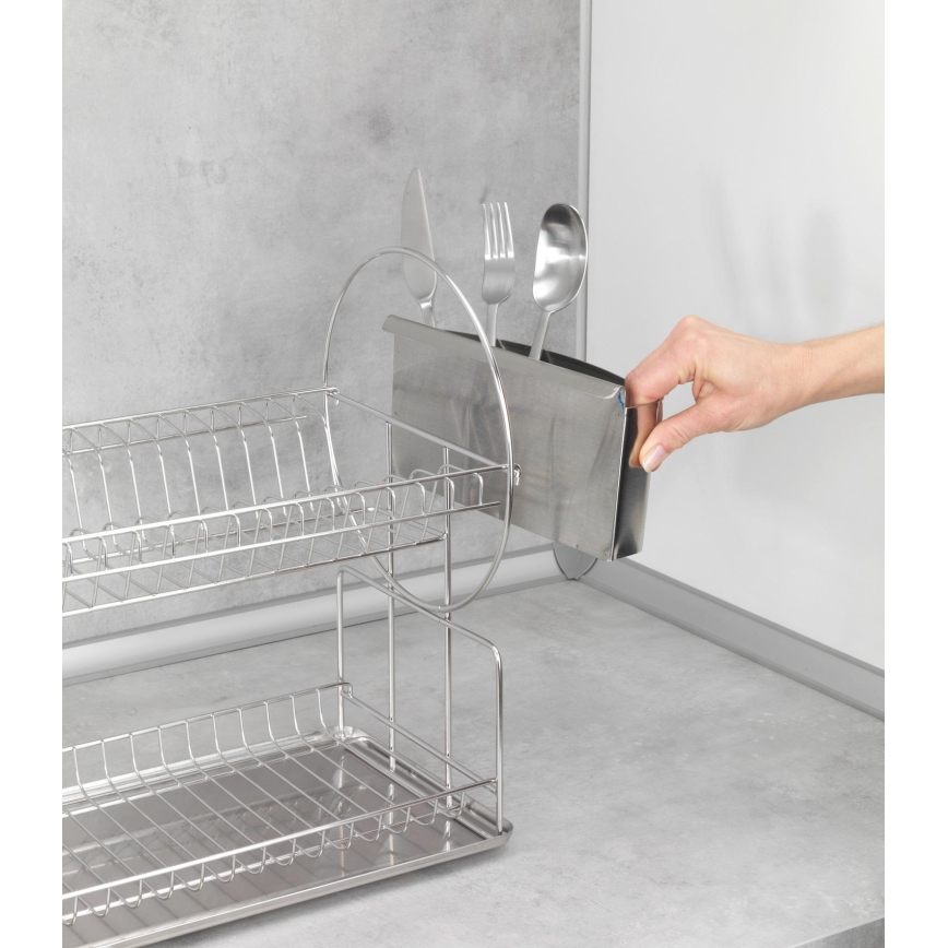 WENKO 2329100 - Égouttoir à vaisselle DUO 21x33 cm inox/argenté