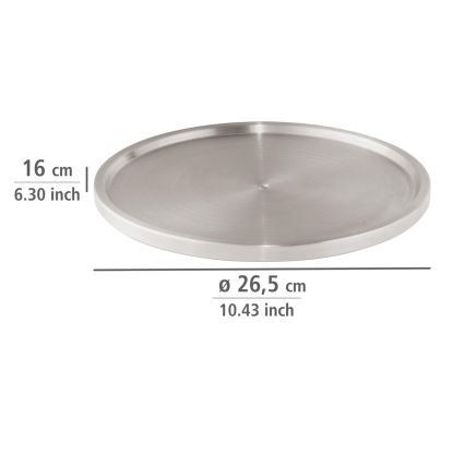 WENKO 2334100 - Plateau en acier inoxydable 26,5x1,5 cm inox/argenté