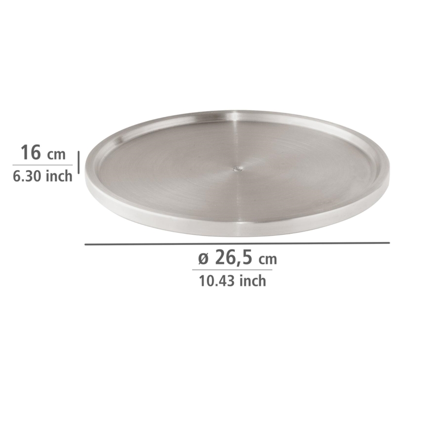 WENKO 2334100 - Plateau en acier inoxydable 26,5x1,5 cm inox/argenté