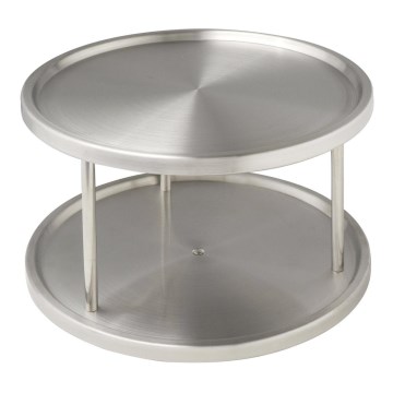 WENKO 2335100 - Plateau tournant CABINET CAROUSEL 26,5x15,5 cm inox/argenté